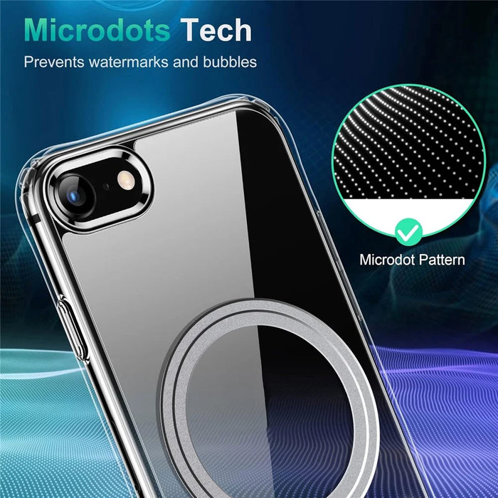 For iPhone 17e / 16e Magnetic Case TPU+PC Clear Phone Back Cover - 5