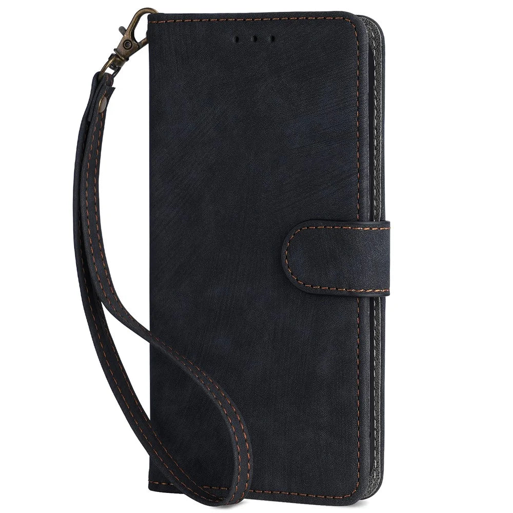 For vivo Y04 4G / Y29s 5G Case Wallet RFID Blocking PU Leather Cover Viewing Stand - Black - 7