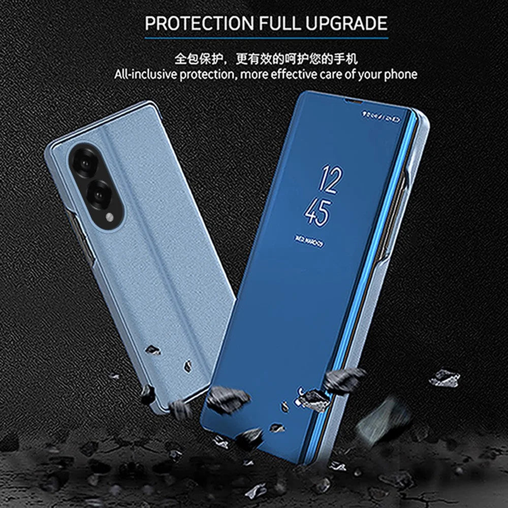 For Samsung Galaxy S25 Edge Flip Leather Cover with Stand Full Body Protective Phone Case - Sky Blue - 4