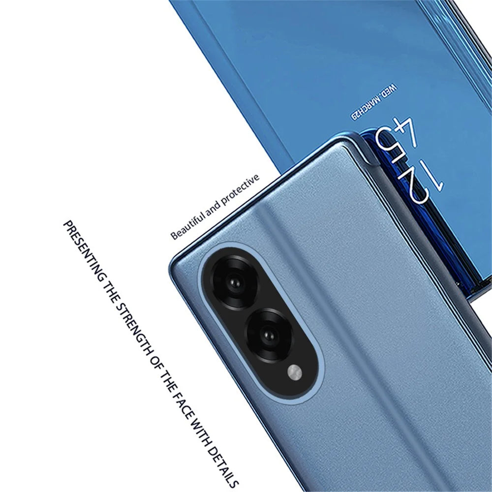 For Samsung Galaxy S25 Edge Flip Leather Cover with Stand Full Body Protective Phone Case - Sky Blue - 6