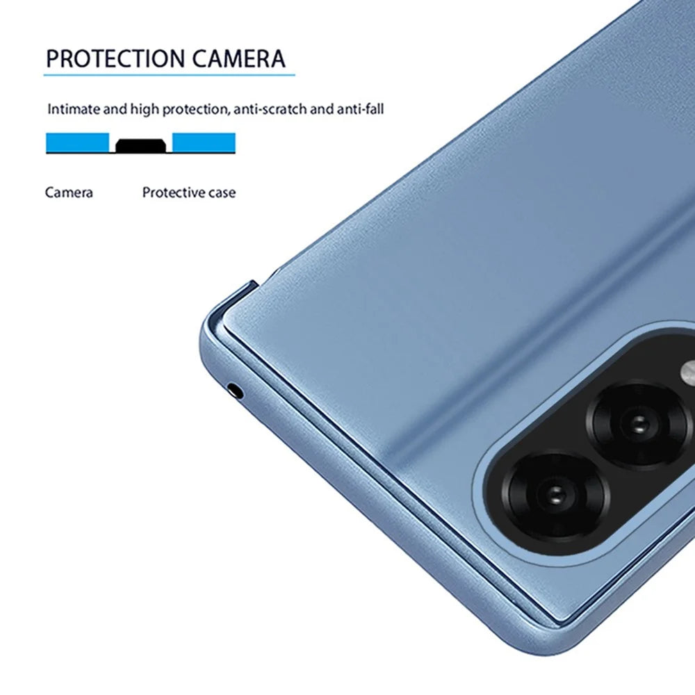 For Samsung Galaxy S25 Edge Flip Leather Cover with Stand Full Body Protective Phone Case - Sky Blue - 7