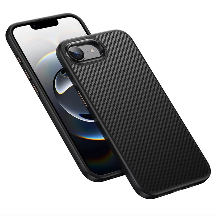 For iPhone 17e / 16e Magnetic Case Carbon Fiber Texture PC + TPU Cover - 2