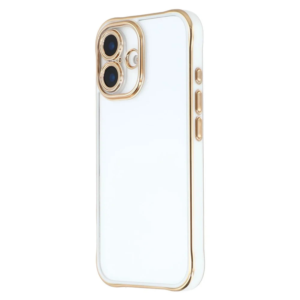 For iPhone 16 Electroplated Case 2.0mm Thick Acrylic TPU Hybrid Shockproof Phone Cover - White - 4