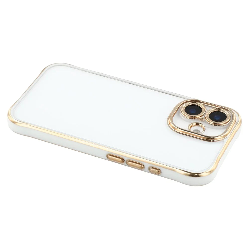 For iPhone 16 Electroplated Case 2.0mm Thick Acrylic TPU Hybrid Shockproof Phone Cover - White - 5
