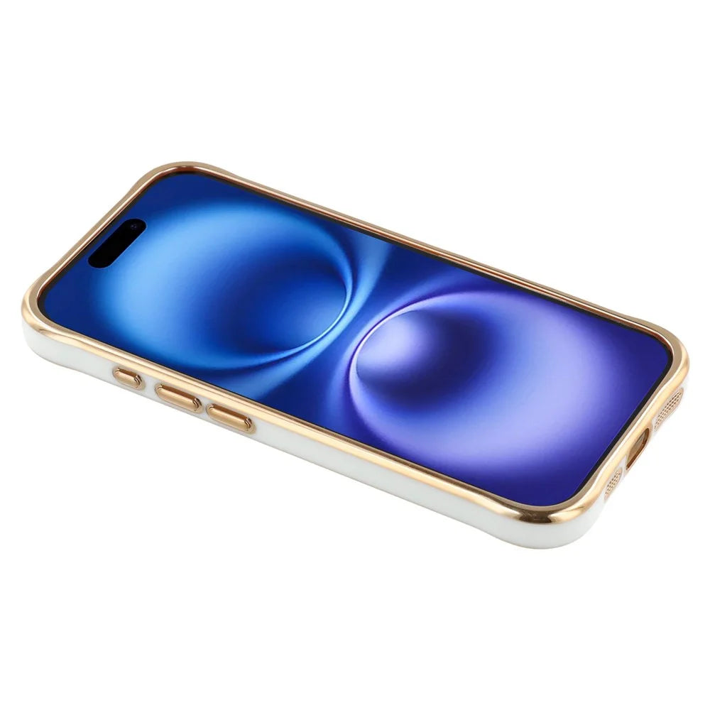 For iPhone 16 Electroplated Case 2.0mm Thick Acrylic TPU Hybrid Shockproof Phone Cover - White - 6