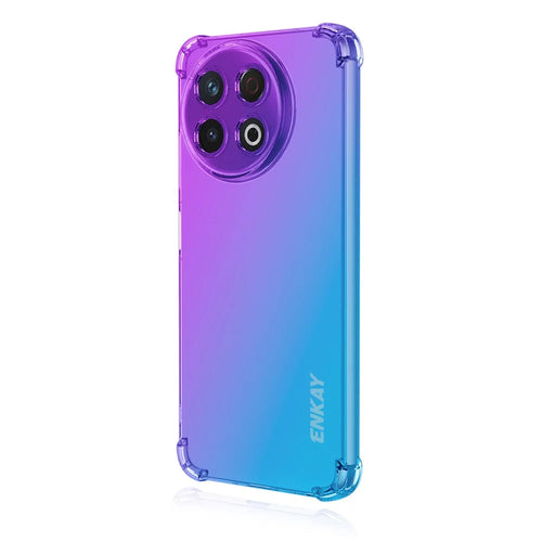 ENKAY For TECNO Spark 30 Pro 4G TPU Case  Thickened Four Corner Drop-proof Phone Back Cover - Purple / Blue - 1