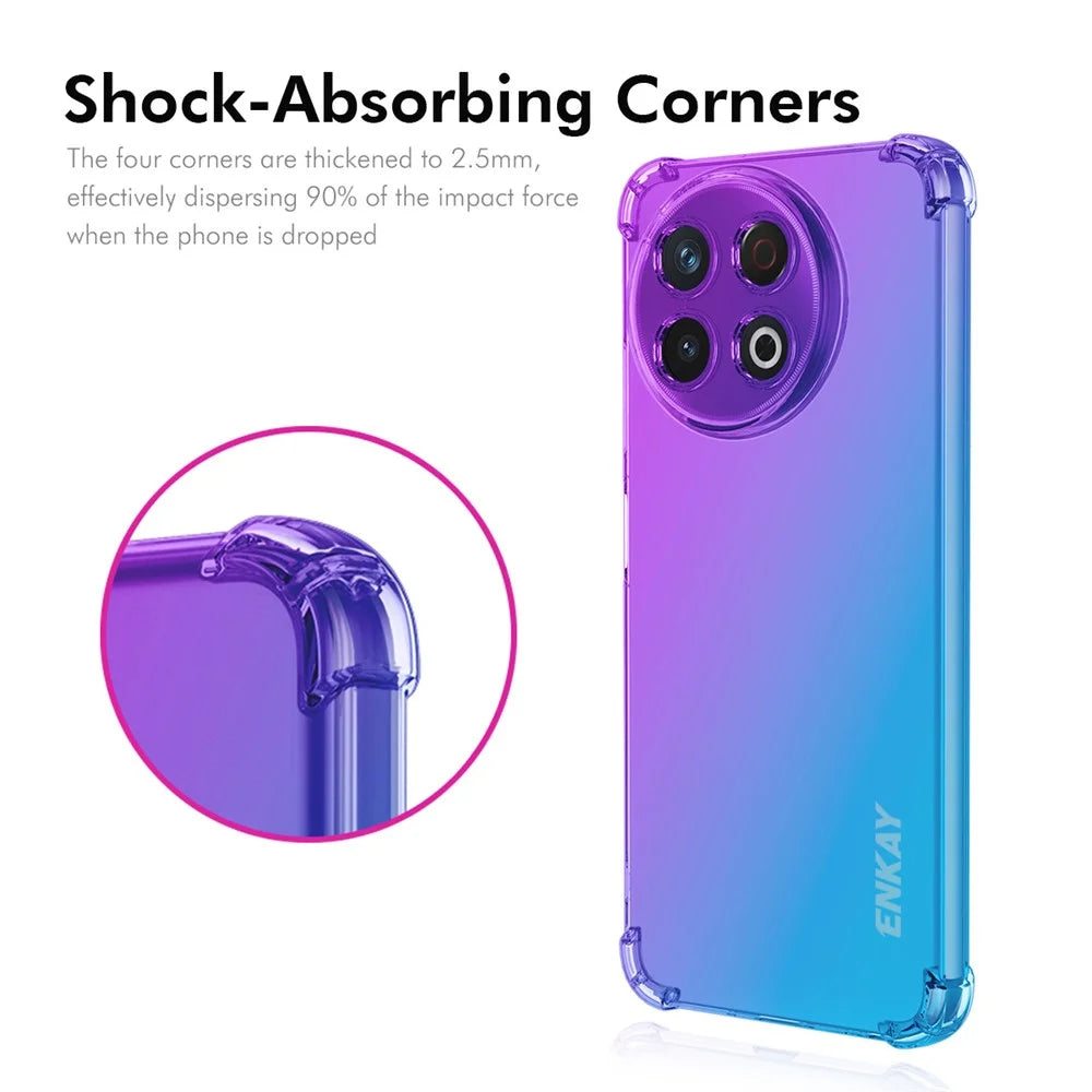 ENKAY For TECNO Spark 30 Pro 4G TPU Case  Thickened Four Corner Drop-proof Phone Back Cover - Purple / Blue - 2