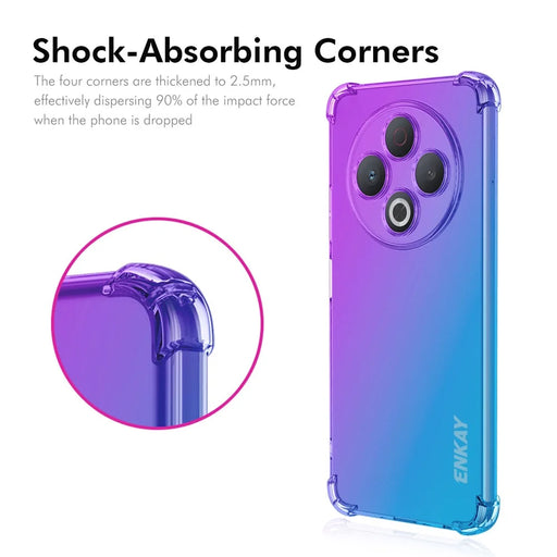 ENKAY For TECNO Spark 30 4G TPU Case  Thickened Four Corner Drop-proof Phone Back Cover - Purple / Blue - 2