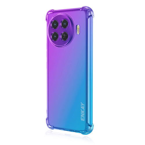 ENKAY For TECNO Spark 20 Pro+ TPU Case  Thickened Four Corner Drop-proof Phone Back Cover - Purple / Blue - 1