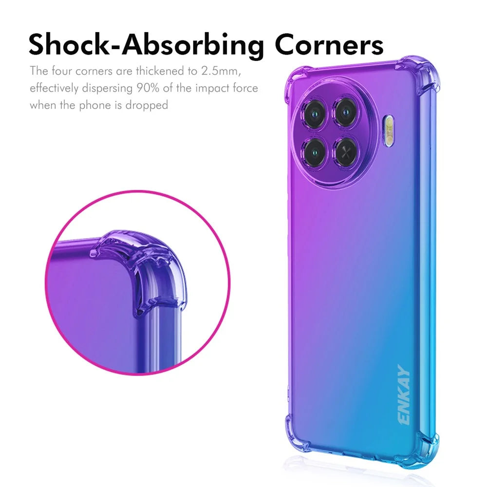 ENKAY For TECNO Spark 20 Pro+ TPU Case  Thickened Four Corner Drop-proof Phone Back Cover - Purple / Blue - 2