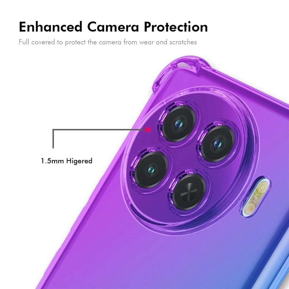 ENKAY For TECNO Spark 20 Pro+ TPU Case  Thickened Four Corner Drop-proof Phone Back Cover - Purple / Blue - 4