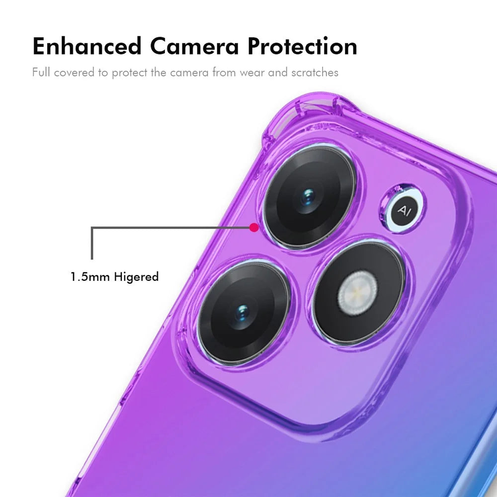 ENKAY For TECNO Spark Go 2024 4G / TECNO Spark 20 TPU Case  Thickened Four Corner Drop-proof Phone Back Cover - Purple / Blue - 4