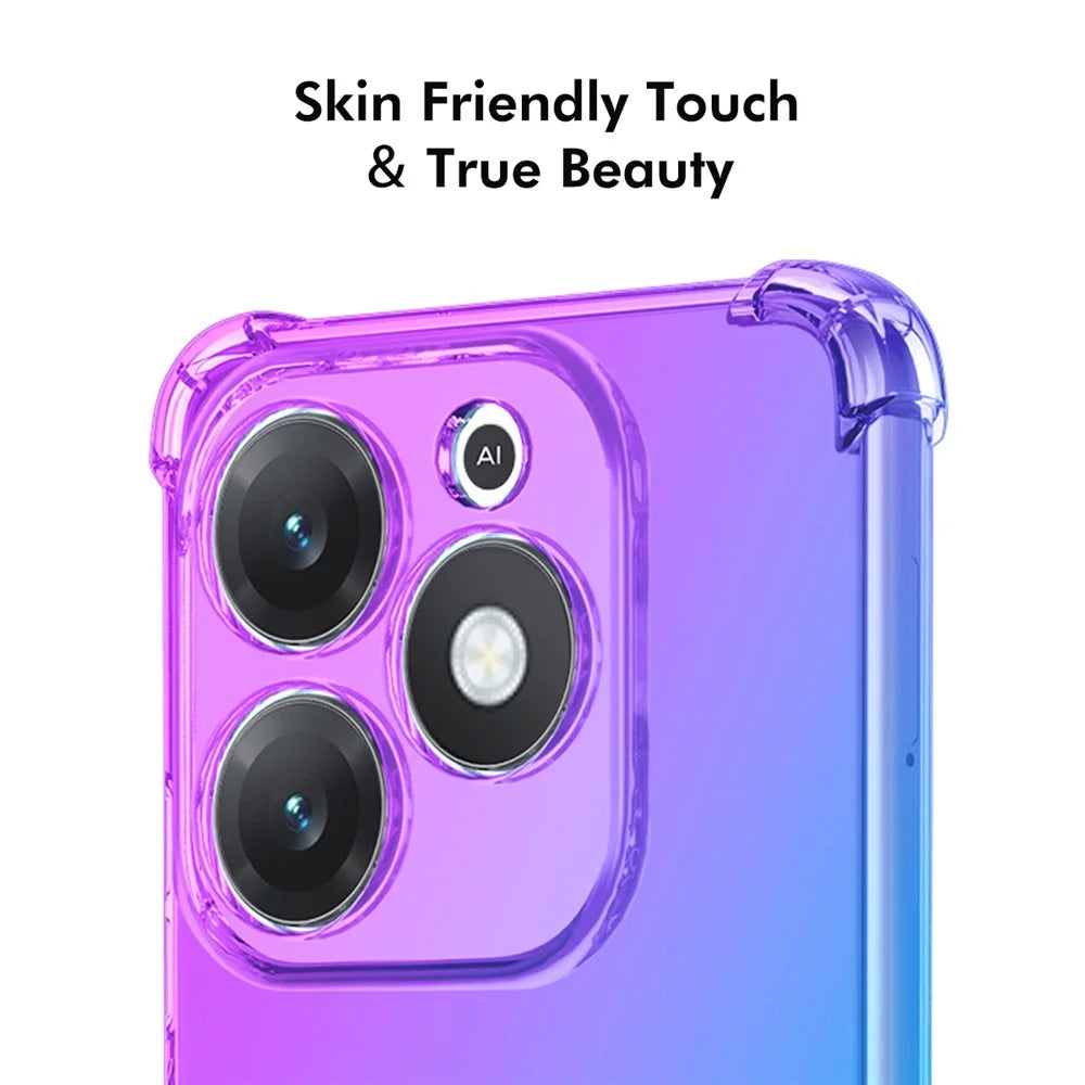 ENKAY For TECNO Spark Go 2024 4G / TECNO Spark 20 TPU Case  Thickened Four Corner Drop-proof Phone Back Cover - Purple / Blue - 5