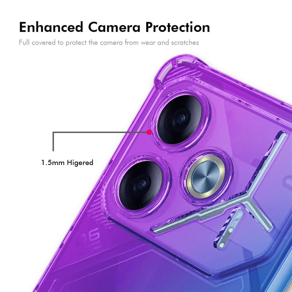 ENKAY For TECNO Pova 6 5G TPU Case  Thickened Four Corner Drop-proof Phone Back Cover - Purple / Blue - 4
