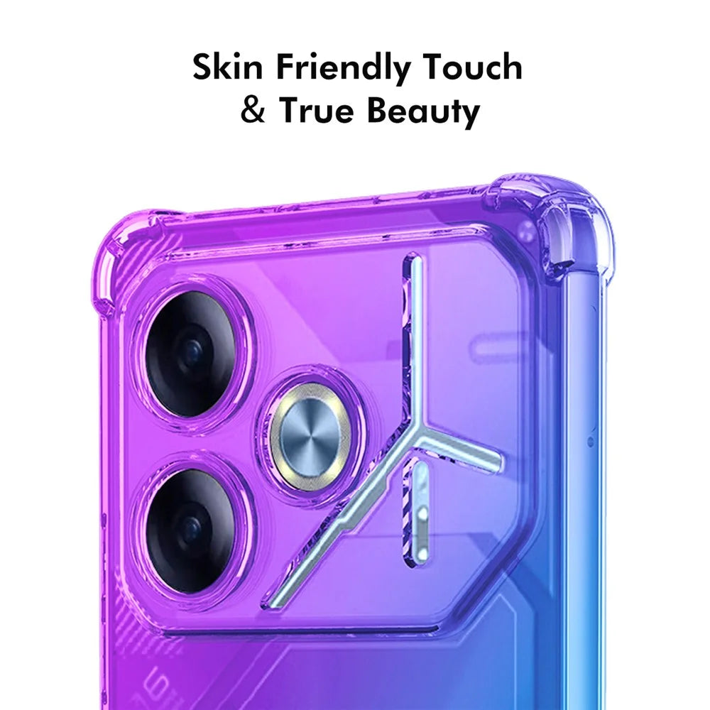 ENKAY For TECNO Pova 6 5G TPU Case  Thickened Four Corner Drop-proof Phone Back Cover - Purple / Blue - 5
