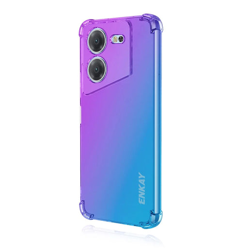 ENKAY For TECNO Pova 5 4G TPU Case  Thickened Four Corner Drop-proof Phone Back Cover - Purple / Blue - 1