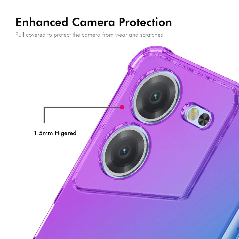 ENKAY For TECNO Pova 5 4G TPU Case  Thickened Four Corner Drop-proof Phone Back Cover - Purple / Blue - 4