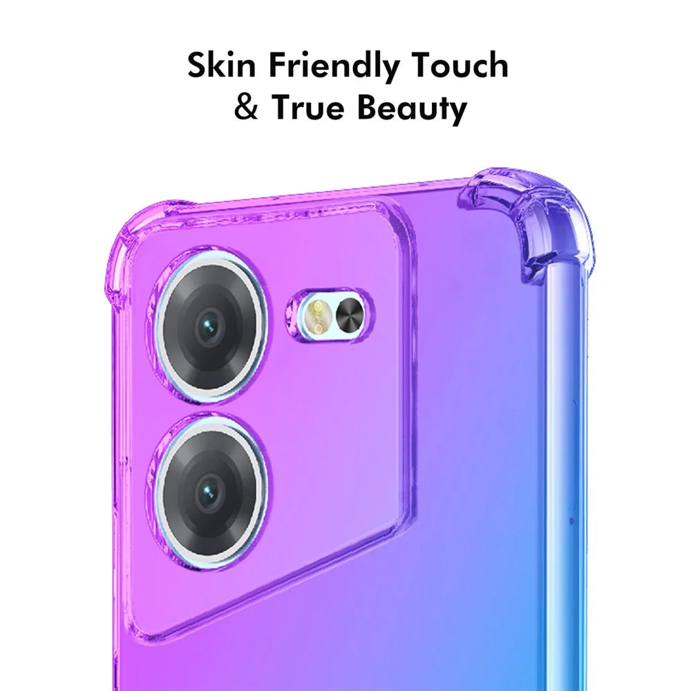 ENKAY For TECNO Pova 5 4G TPU Case  Thickened Four Corner Drop-proof Phone Back Cover - Purple / Blue - 5
