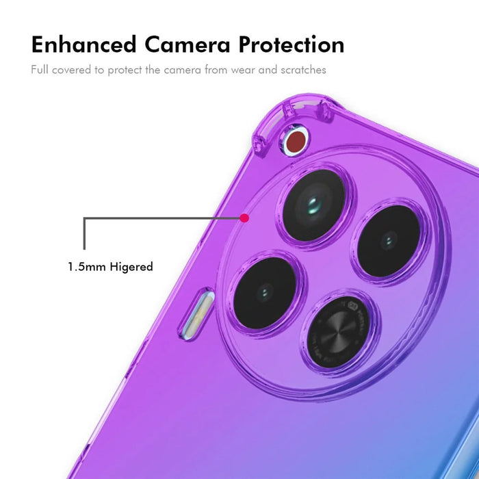 ENKAY For TECNO Camon 30 4G TPU Case  Thickened Four Corner Drop-proof Phone Back Cover - Purple / Blue - 4