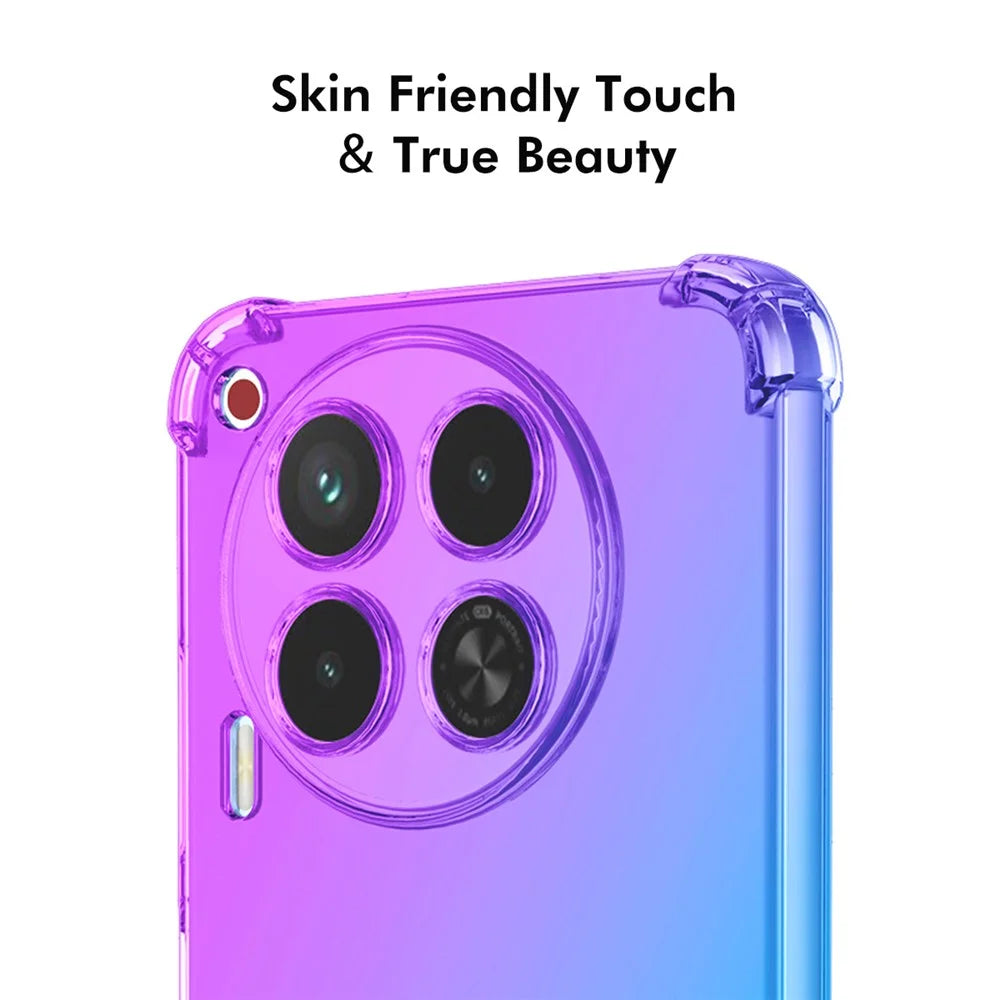 ENKAY For TECNO Camon 30 4G TPU Case  Thickened Four Corner Drop-proof Phone Back Cover - Purple / Blue - 5