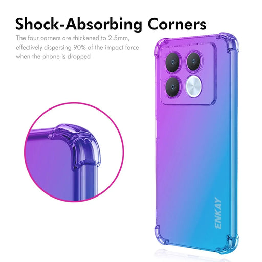 ENKAY For Infinix Note 40 5G TPU Case  Thickened Four Corner Drop-proof Phone Back Cover - Purple / Blue - 2