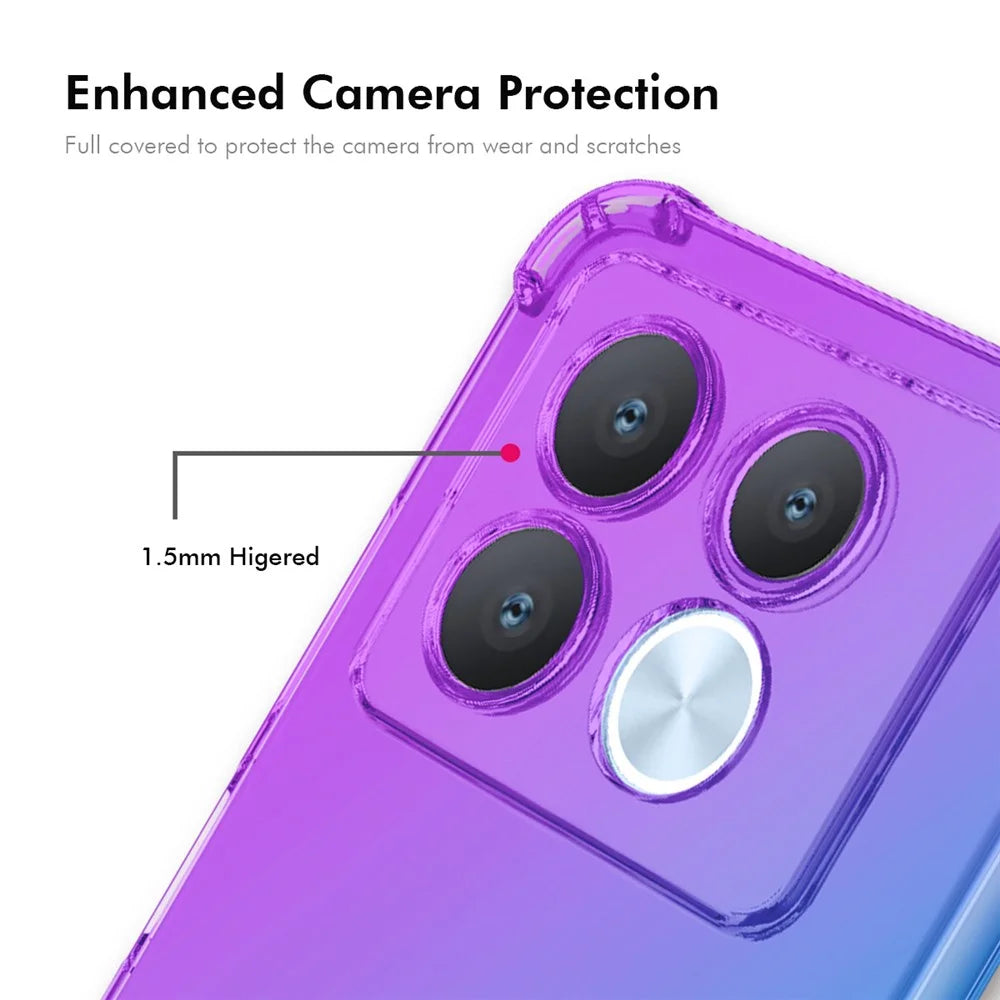 ENKAY For Infinix Note 40 5G TPU Case  Thickened Four Corner Drop-proof Phone Back Cover - Purple / Blue - 4