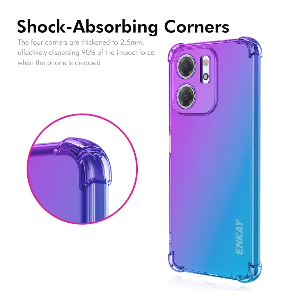 ENKAY For Infinix Smart 9 4G / Infinix Hot 50i 4G TPU Case  Thickened Four Corner Drop-proof Phone Back Cover - Purple / Blue - 2