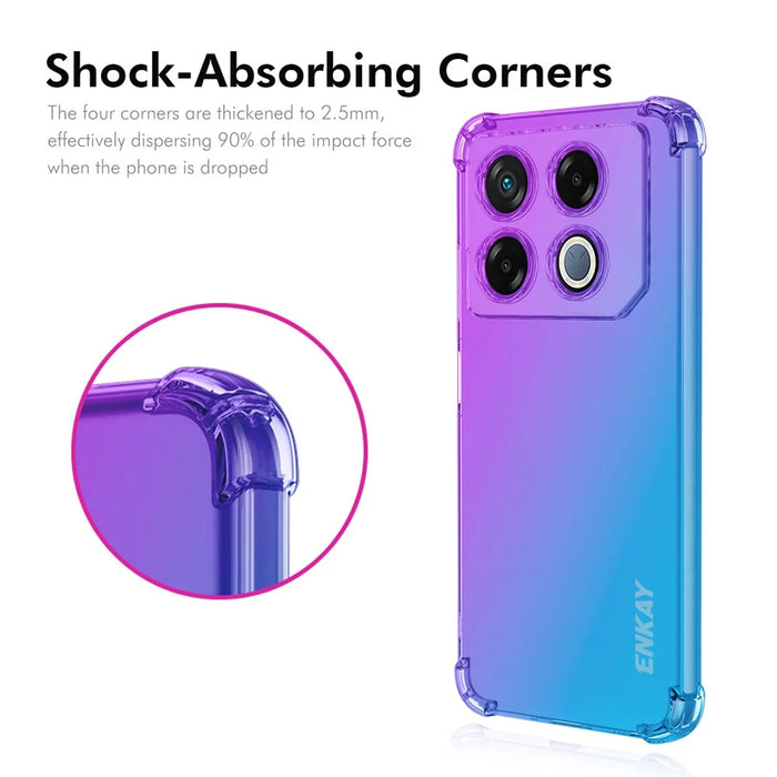 ENKAY For Infinix GT 20 Pro 5G TPU Case  Thickened Four Corner Drop-proof Phone Back Cover - Purple / Blue - 2