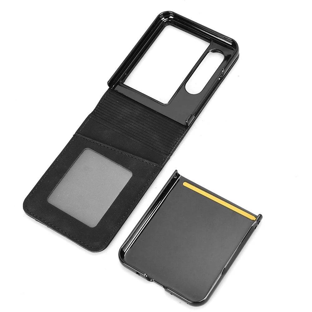 For ZTE nubia Flip2 5G Leather Case Phone Wallet Cover with Multiple Card Slots - Black - 2