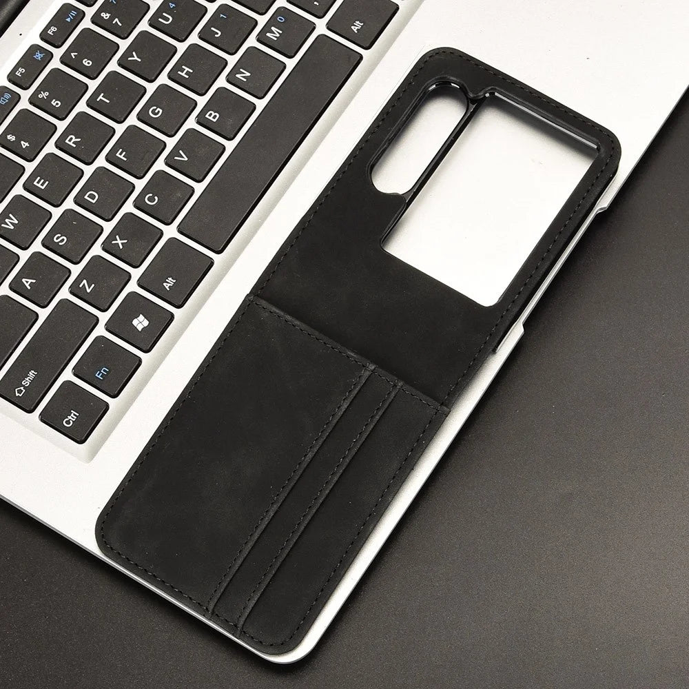 For ZTE nubia Flip2 5G Leather Case Phone Wallet Cover with Multiple Card Slots - Black - 3