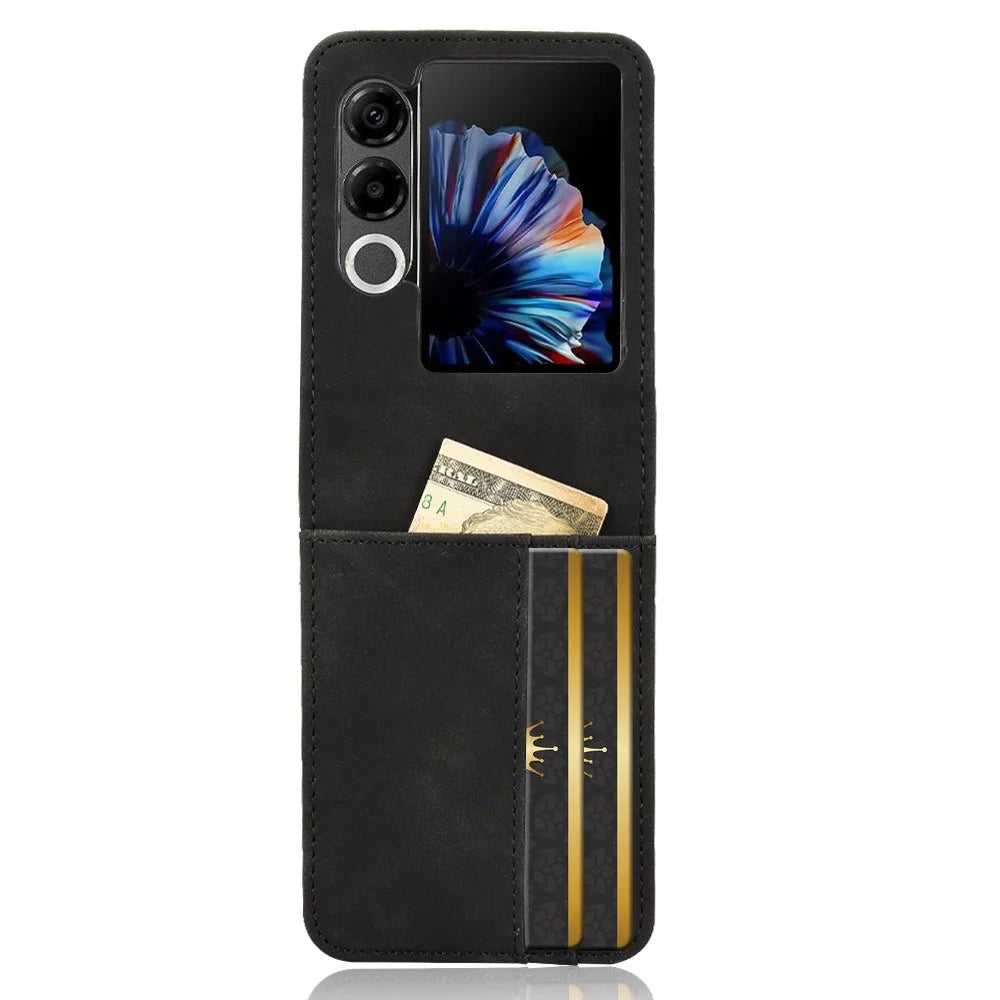 For ZTE nubia Flip2 5G Leather Case Phone Wallet Cover with Multiple Card Slots - Black - 4