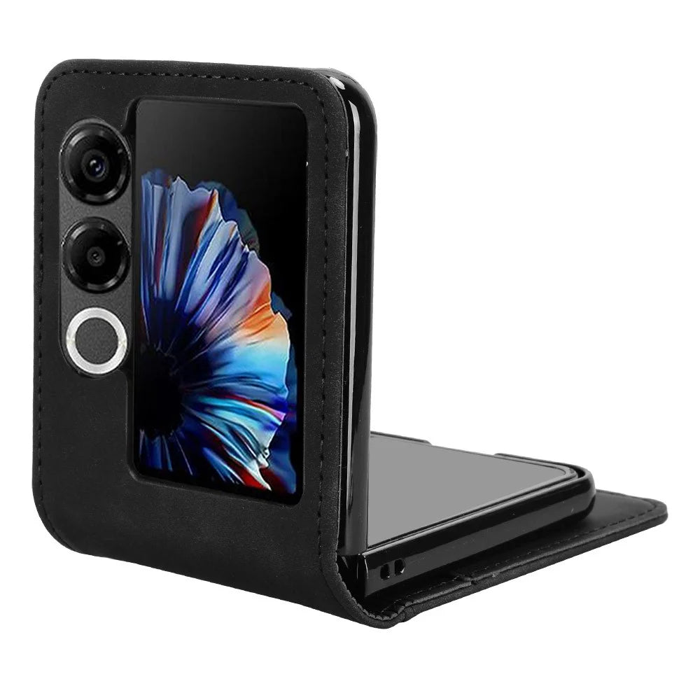 For ZTE nubia Flip2 5G Leather Case Phone Wallet Cover with Multiple Card Slots - Black - 5