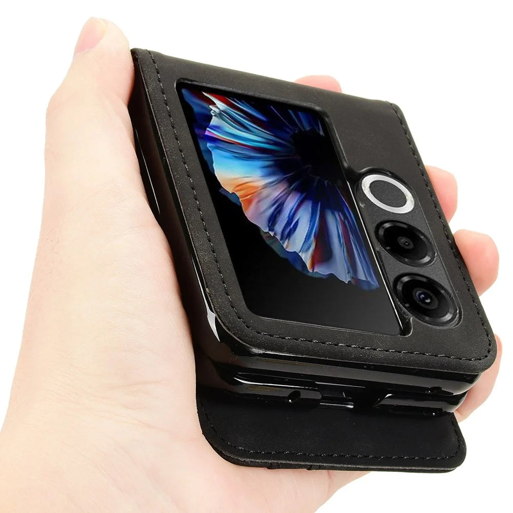 For ZTE nubia Flip2 5G Leather Case Phone Wallet Cover with Multiple Card Slots - Black - 7