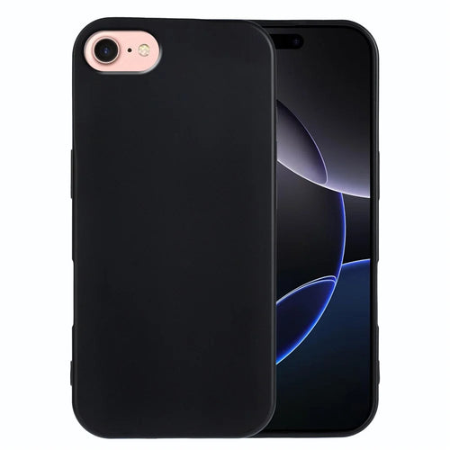 For iPhone 17e / 16e TPU Case Soft Matte Anti-fingerprint Phone Back Cover - Black - 1