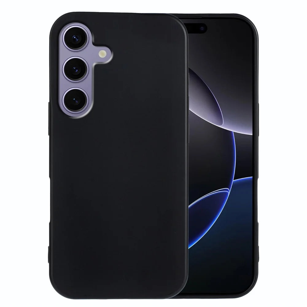 For Samsung Galaxy S24 / Galaxy S25 TPU Case Soft Matte Anti-fingerprint Phone Back Cover - Black - 1
