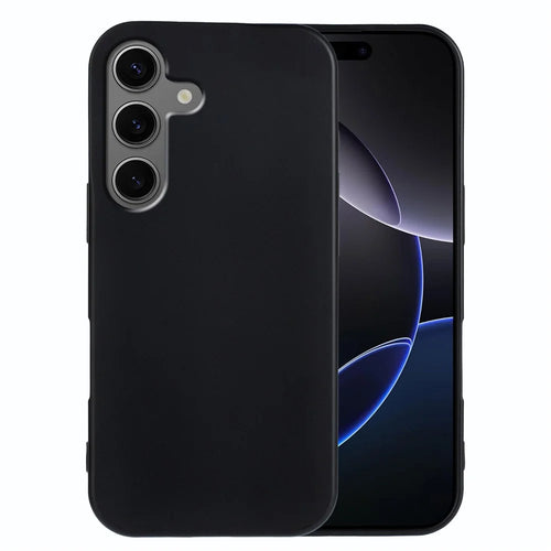 For Samsung Galaxy S24+ / Galaxy S25+ TPU Case Soft Matte Anti-fingerprint Phone Back Cover - Black - 1