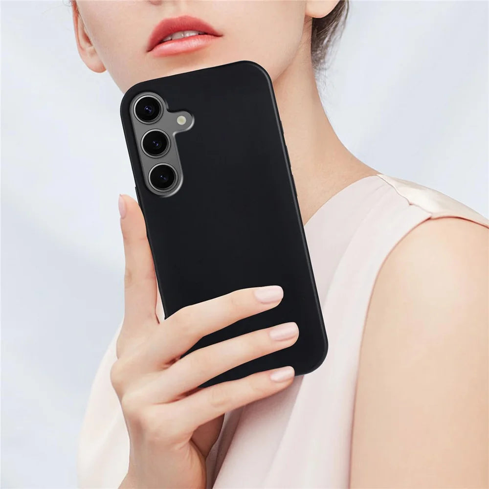 For Samsung Galaxy S24+ / Galaxy S25+ TPU Case Soft Matte Anti-fingerprint Phone Back Cover - Black - 3