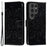 For Samsung Galaxy S25 Ultra Case PU Leather Mandala Imprinted Design Wallet Phone Cover - Black - 1