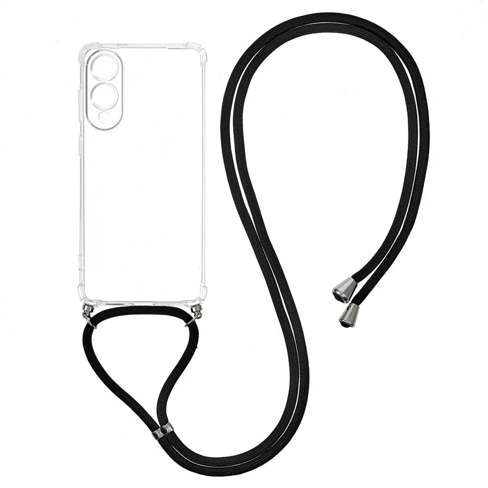 For Samsung Galaxy S25 Edge Case Reinforced Corner TPU Clear Phone Cover with Lanyard - 1