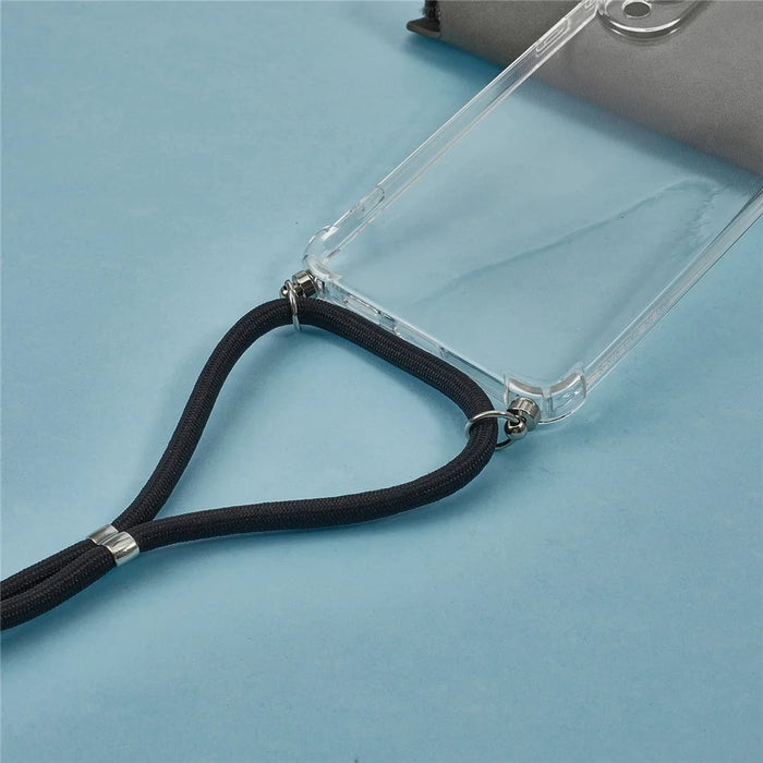 For Samsung Galaxy S25 Edge Case Reinforced Corner TPU Clear Phone Cover with Lanyard - 6