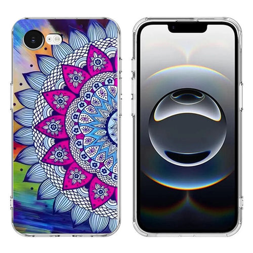For iPhone 17e / 16e Case Pattern Printing Cell Phone TPU Back Cover - Mandala Flower - 1