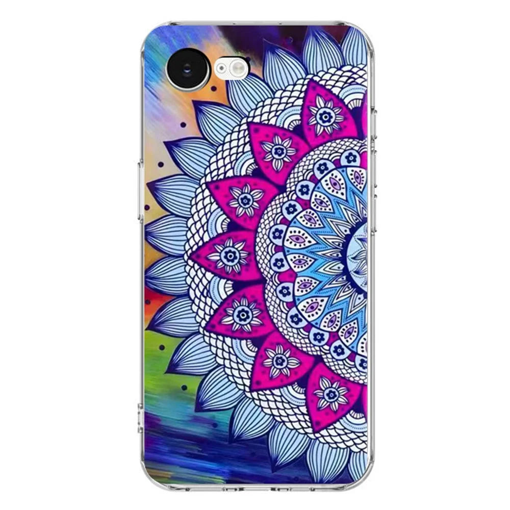 For iPhone 17e / 16e Case Pattern Printing Cell Phone TPU Back Cover - Mandala Flower - 2