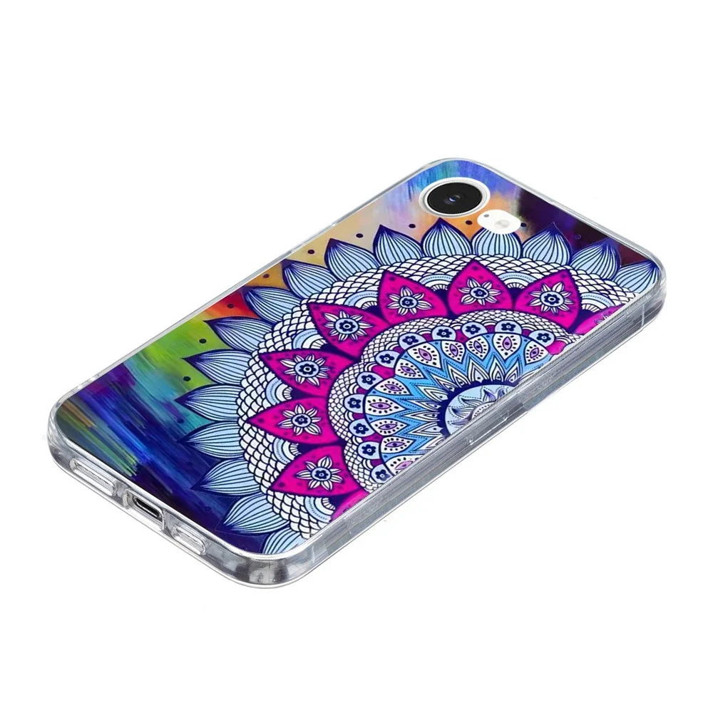 For iPhone 17e / 16e Case Pattern Printing Cell Phone TPU Back Cover - Mandala Flower - 5