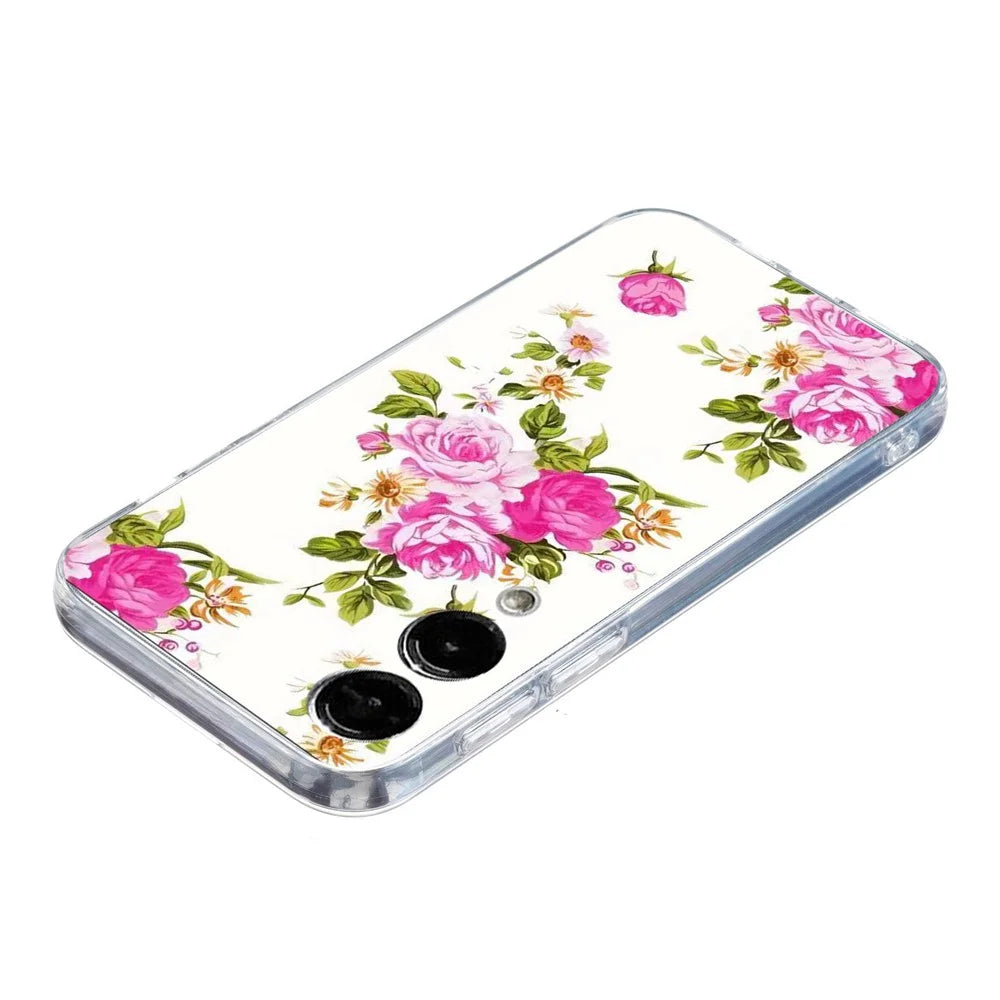 For Samsung Galaxy S25 Edge Case Pattern Printing Cell Phone TPU Back Cover - Rose Flower - 4