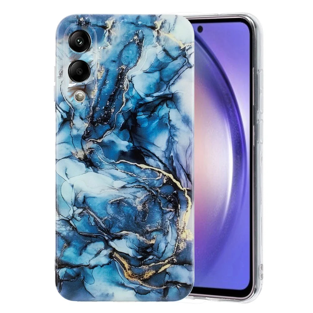 For Samsung Galaxy S25 Edge Case Marble Pattern Painted TPU Phone Back Cover - Grey - 1