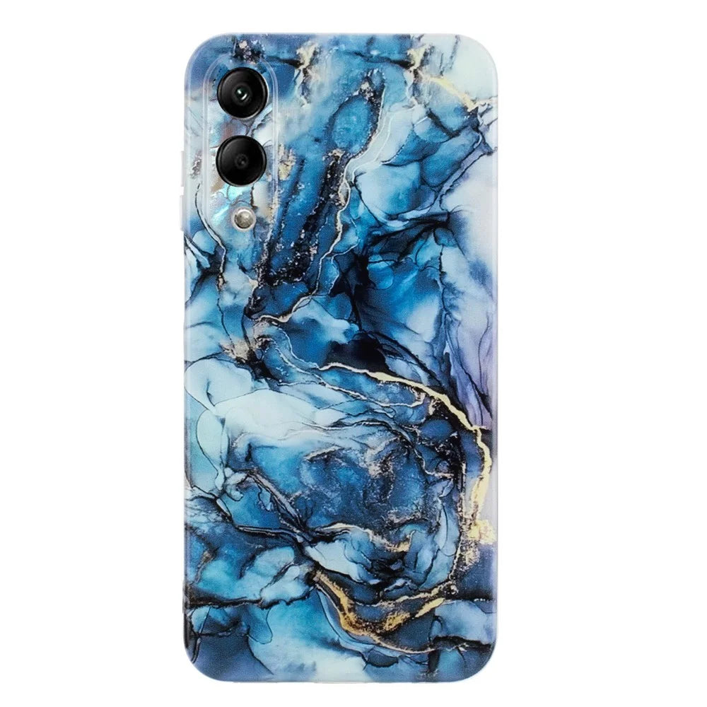 For Samsung Galaxy S25 Edge Case Marble Pattern Painted TPU Phone Back Cover - Grey - 2
