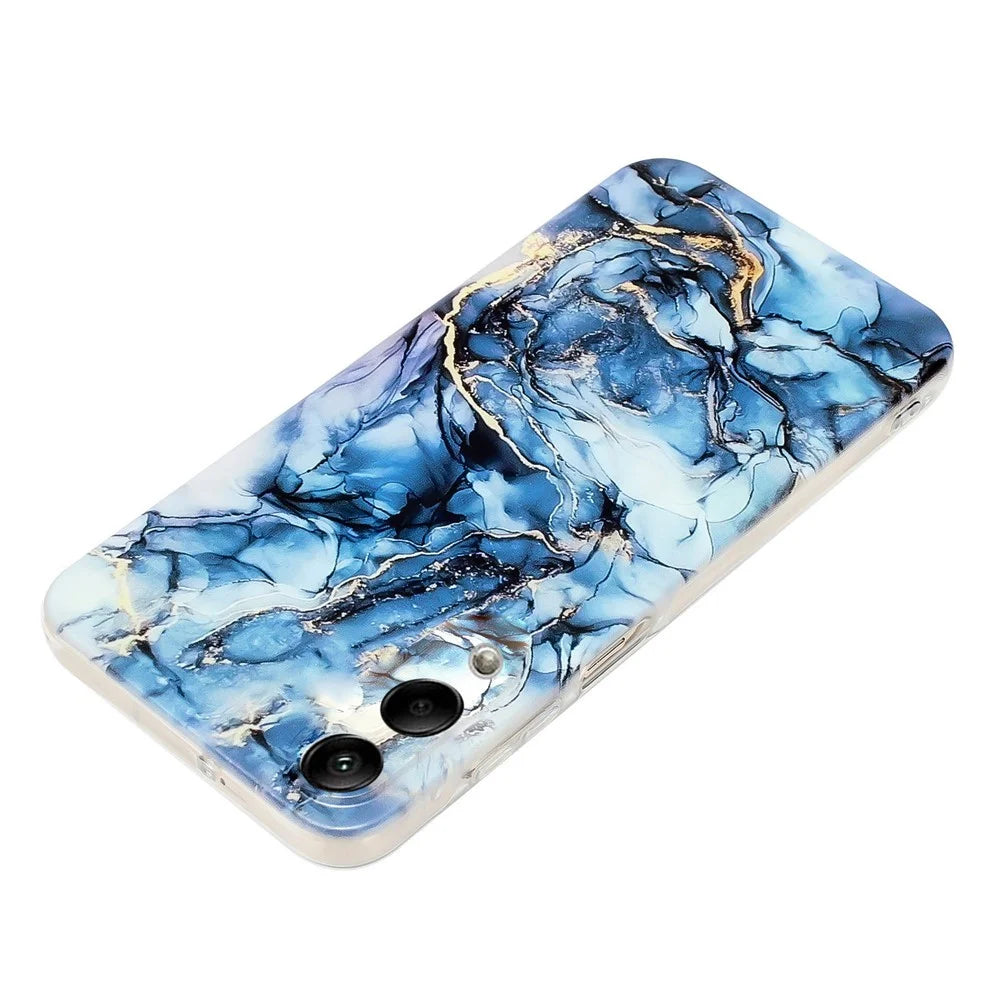 For Samsung Galaxy S25 Edge Case Marble Pattern Painted TPU Phone Back Cover - Grey - 4