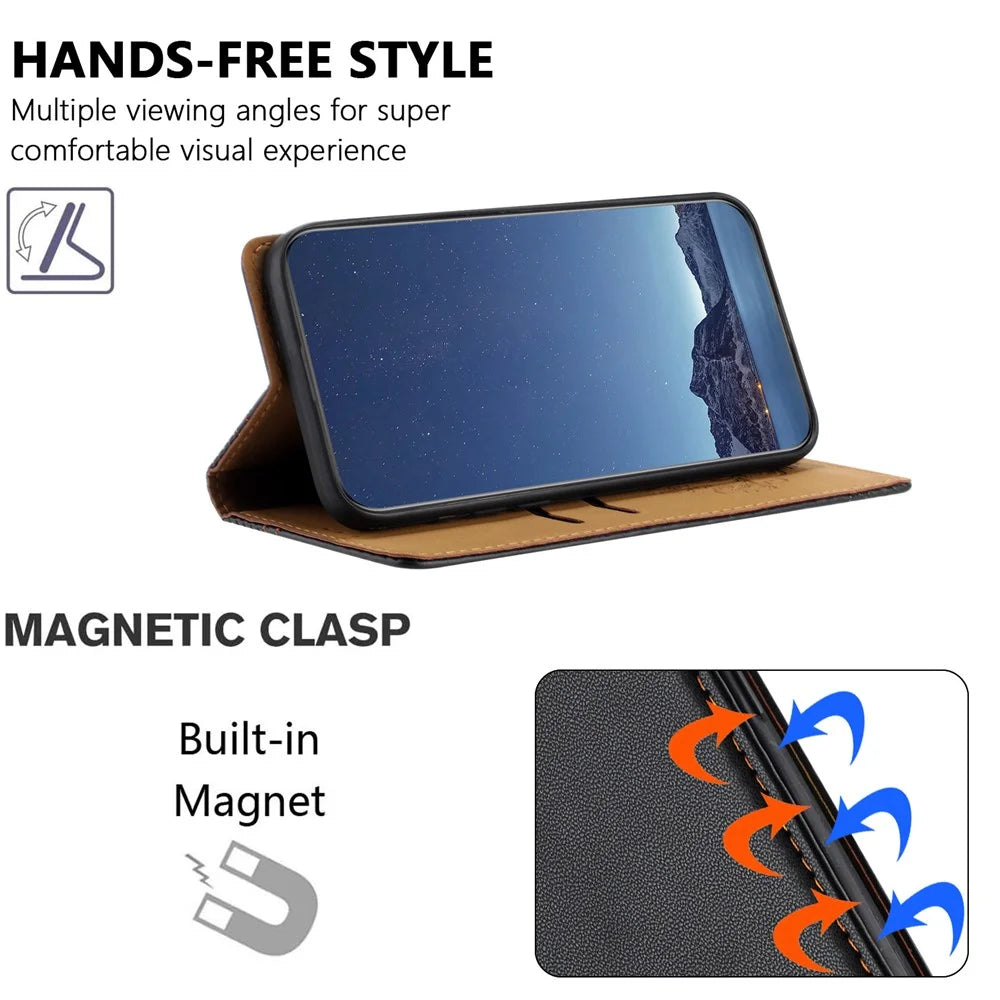 For iPhone 17e / 16e Case L-Shaped Grid Pattern Leather Stand Phone Cover with Card Slots - Black - 2