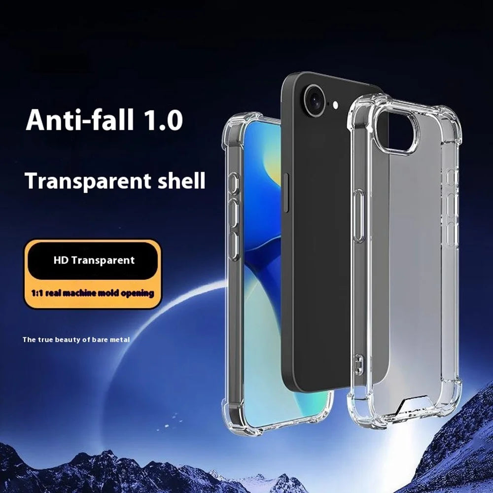 For iPhone 17e / 16e Case Reinforced Corners TPU Frame + Acrylic Back Phone Cover - 2