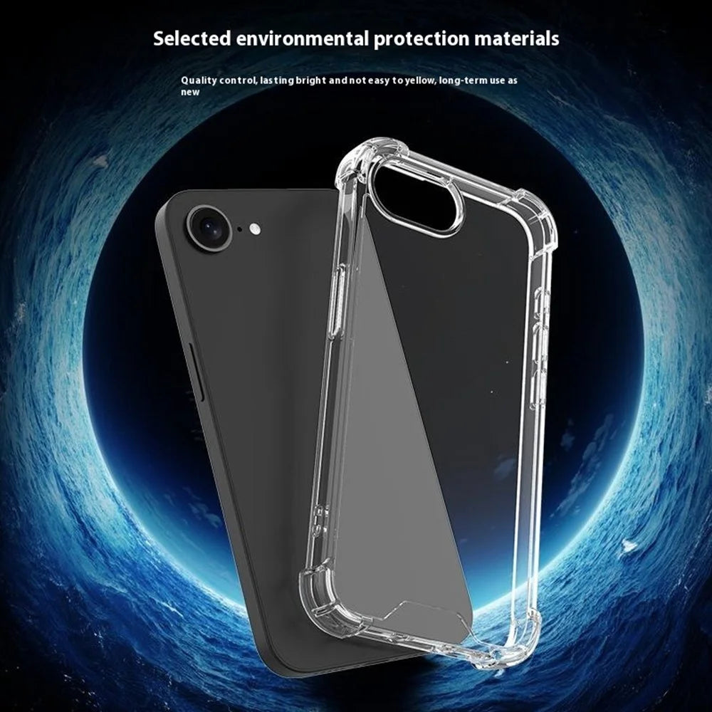 For iPhone 17e / 16e Clear Phone Case TPU + Acrylic 1.5mm Shockproof Back Cover - 5
